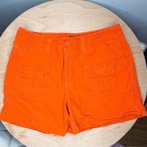 Polo Jeans Co Ralph Lauren Orange Chino Shorts Pockets 100% Cotton Size 6